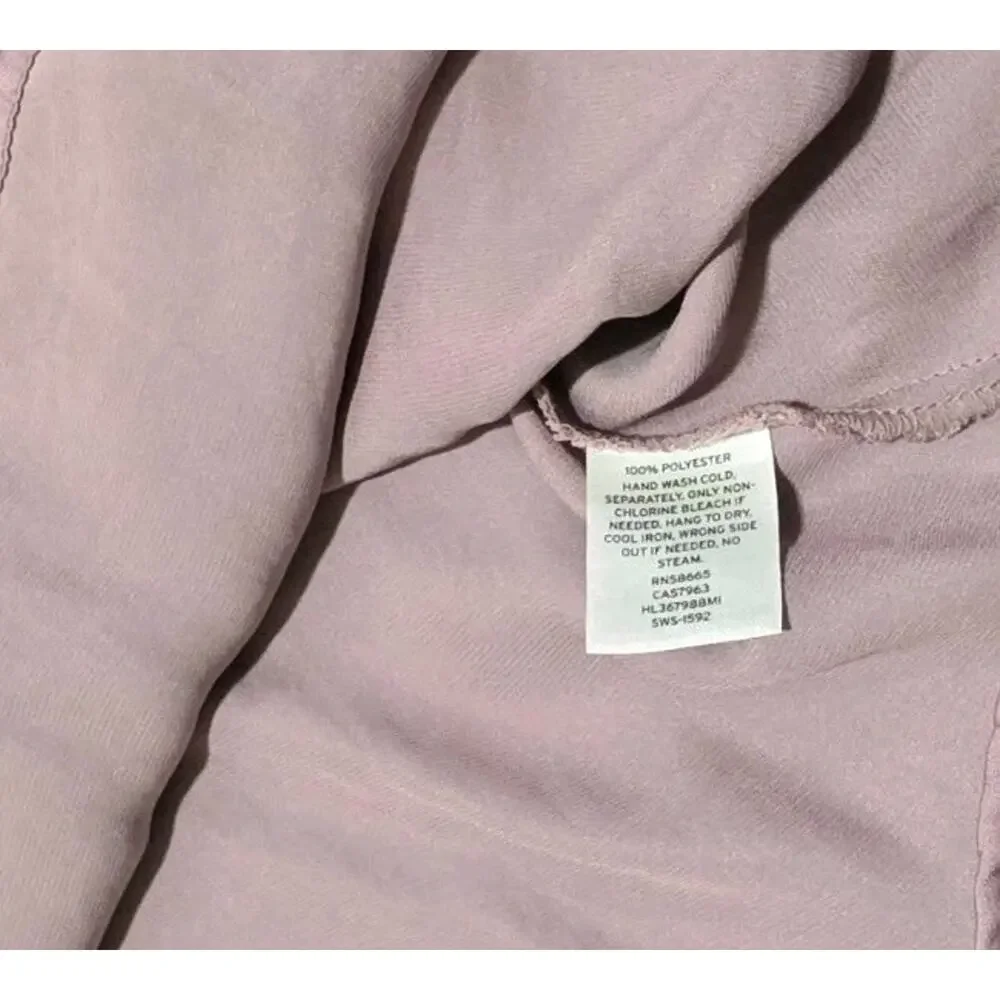 Chelsea 28 Wrap Tie Blouse Silky Blush Button Cuff Womens Size Large Long Sleeve - Picture 6 of 10